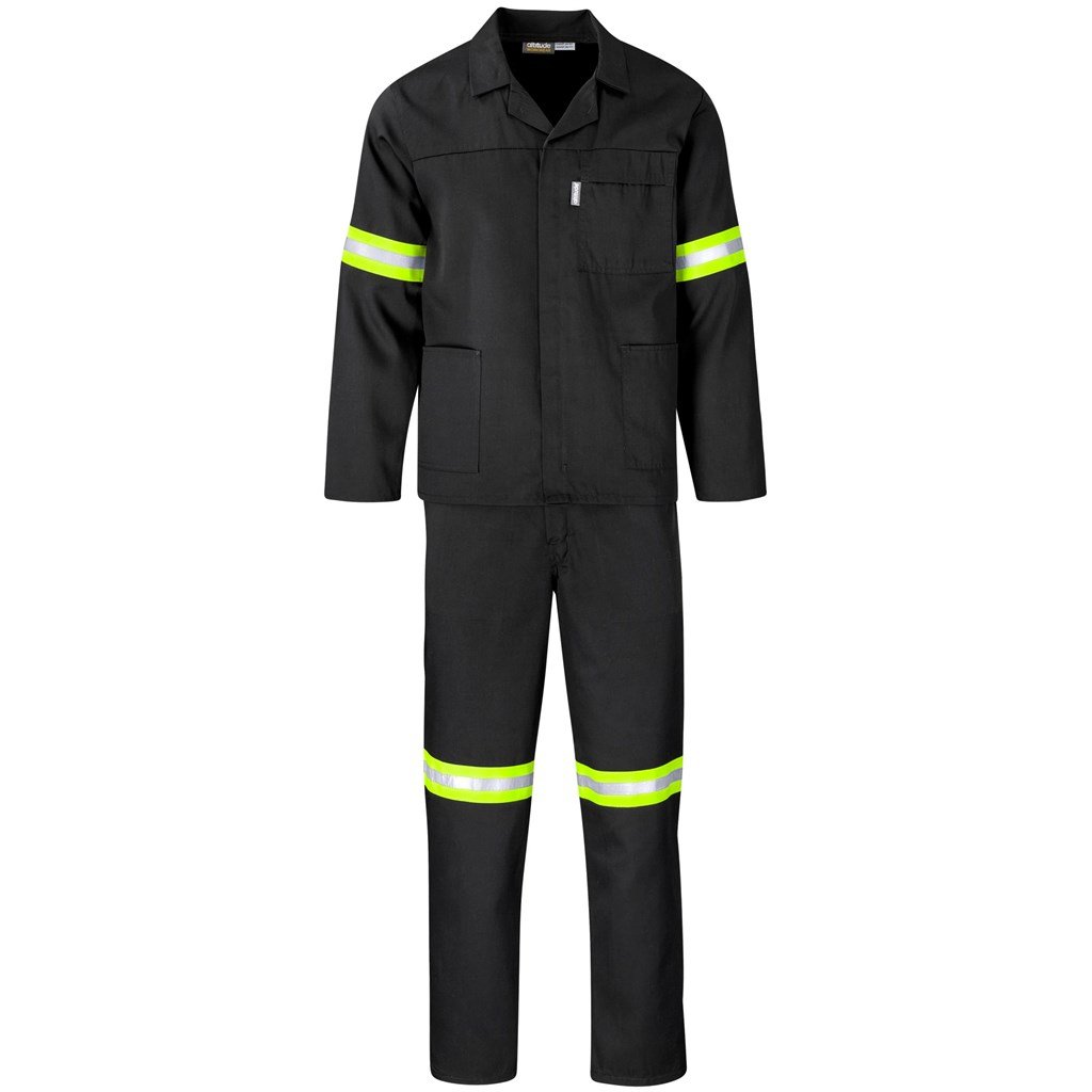 Trade Polycotton Conti Suit - Reflective Arms & Legs - Yellow Tape 32 / BLACK