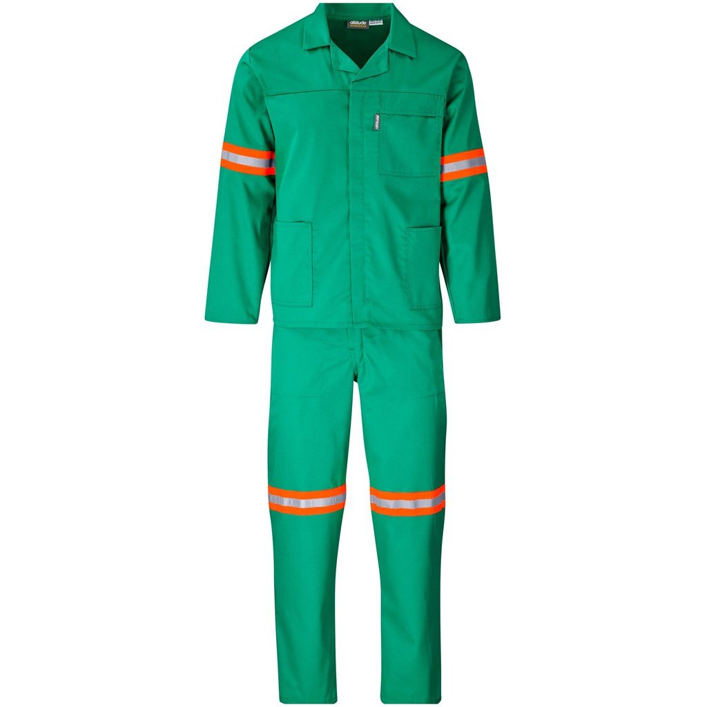 Trade Polycotton Conti - Suit Reflective Arms Legs & Back - Orange Tape 32 / GREEN