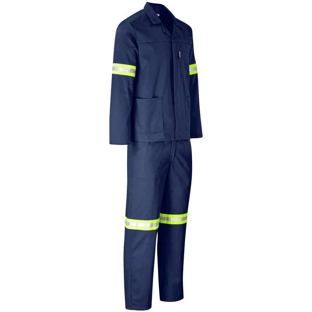 Trade Polycotton Conti Suit - Reflective Arms Legs & Back - Yellow Tape