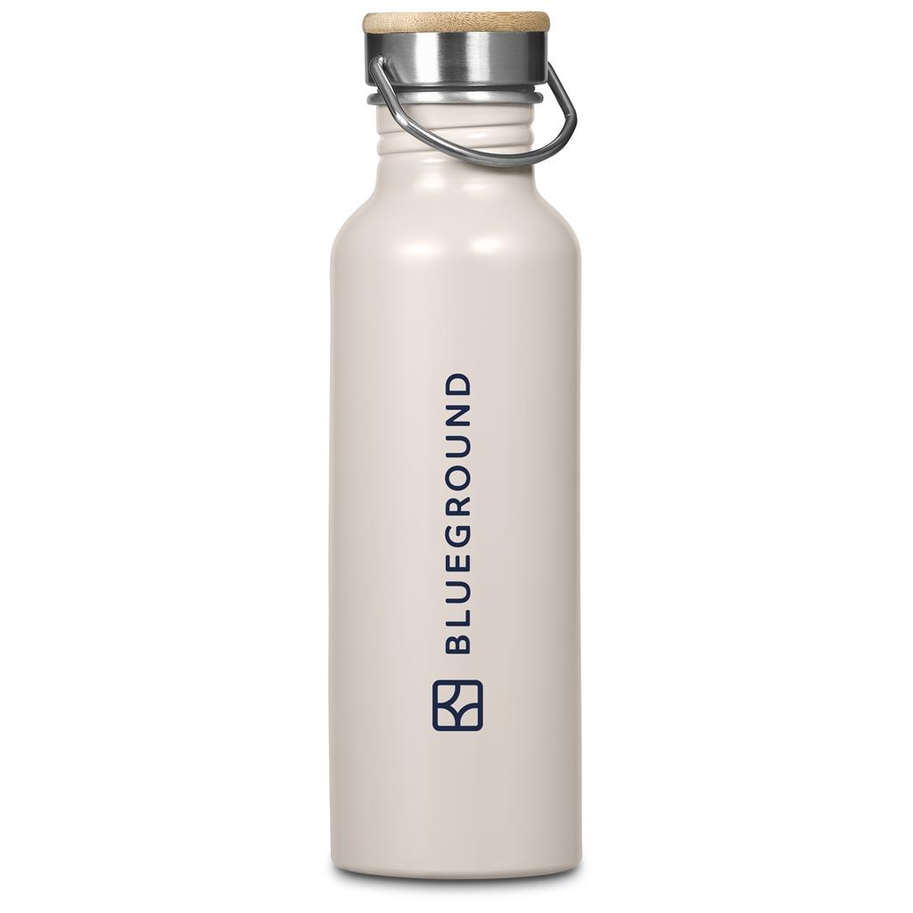 Tugela Recycled Aluminium Water Bottle - 750ml CREAM - Bottles,Recycled Drinkware,Drinkware,Full-Wrap UV Bottles