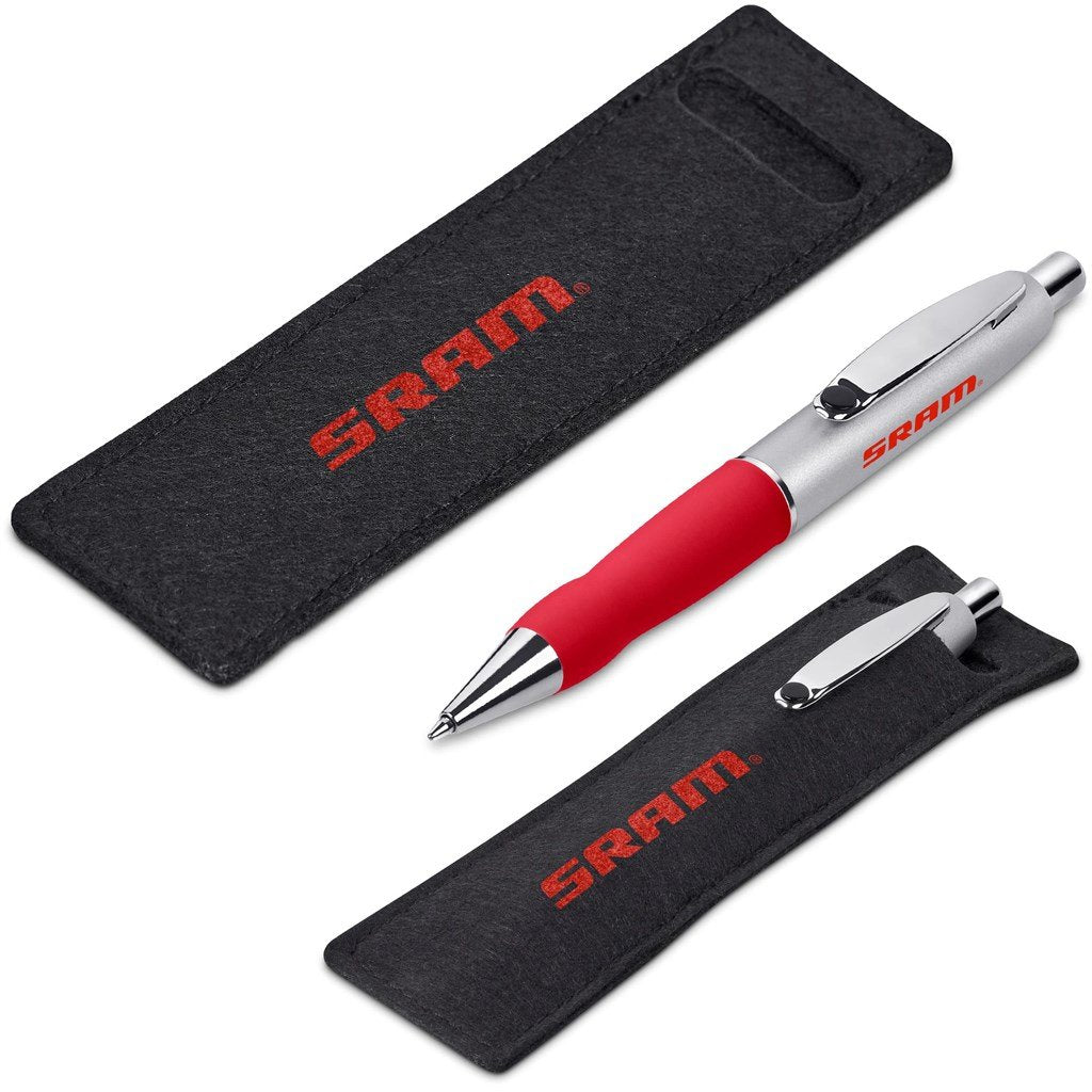 Turbo Tide Ball Pen in Felt Pouch RED - Writing Instruments,Metal Pens,Pen Sets,Writing Instruments,Pen Clearance