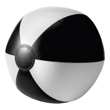 BR9620 - Two Tone Inflatable Beach Ball Black/White / STD / 