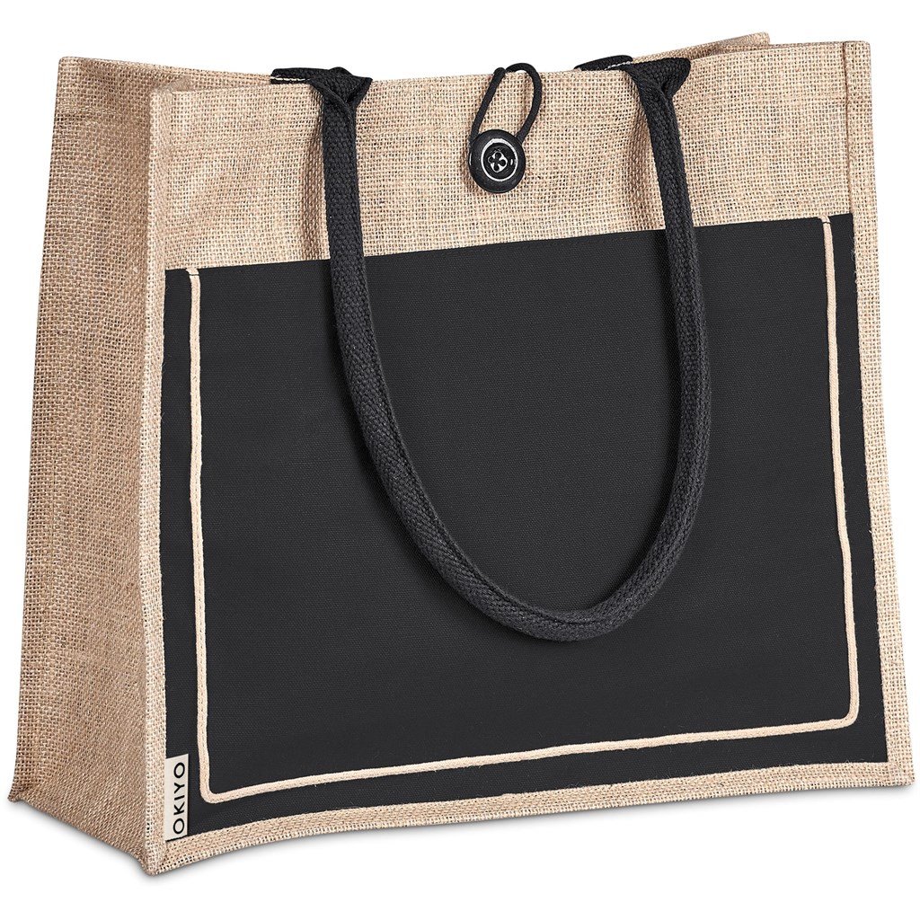 Umi Jute & Cotton Tote BLACK - Eco-Friendly Bags,Shoppers and Totes,Jute Products,Bags,Ideas for Summer,Ideas the Beach,Bags