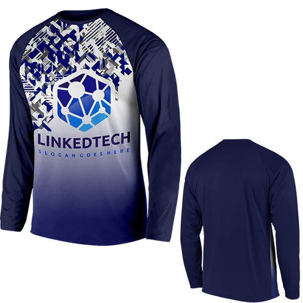 Unisex Raglan L-Sleeve Interlock with Full Colour Front - 50/50 Range