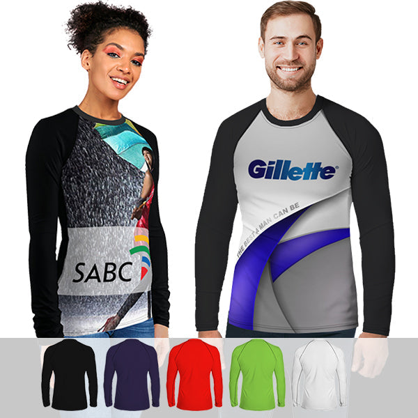 Unisex Raglan L-Sleeve Interlock with Full Colour Front - 50/50 Range