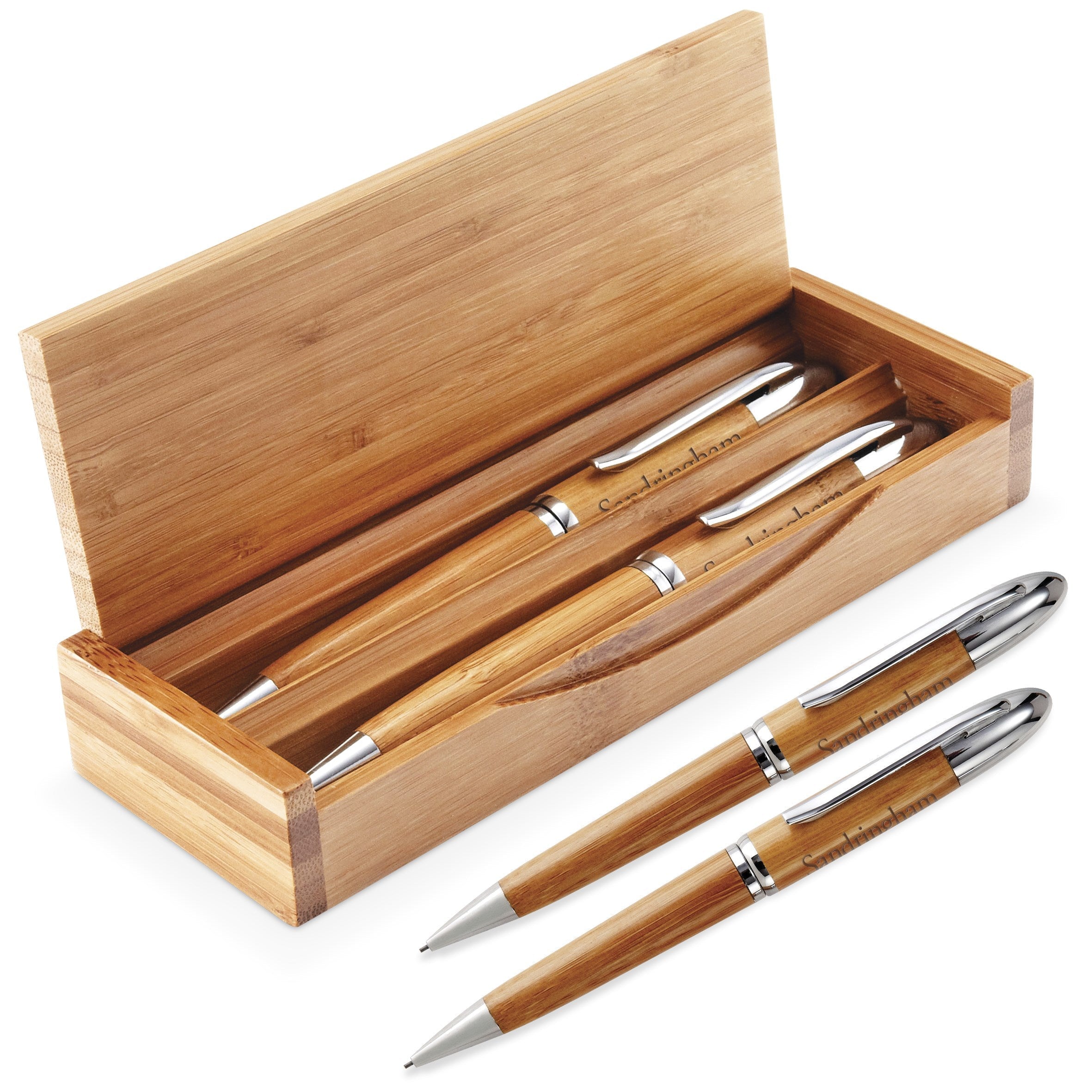 Unity Bamboo Ball Pen & Pencil Set-Natural-NT