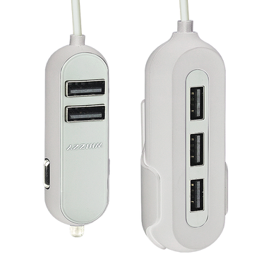 Whizzy 5 Port USB Car Charger White / STD / Last Buy - Technology
