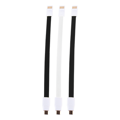 Whizzy USB Cables Pack of 3 Black/White / STD / Last Buy - Technology