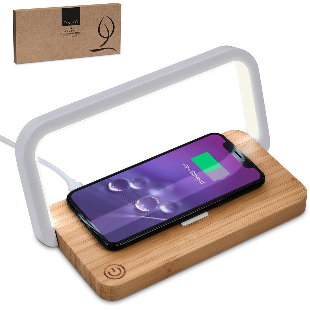 Yoru Bamboo Wireless Charger & Night Light Solid White / SW
