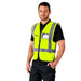 Direction En4 Hi-Viz Reflective Full Zip Vest-L-Navy-N