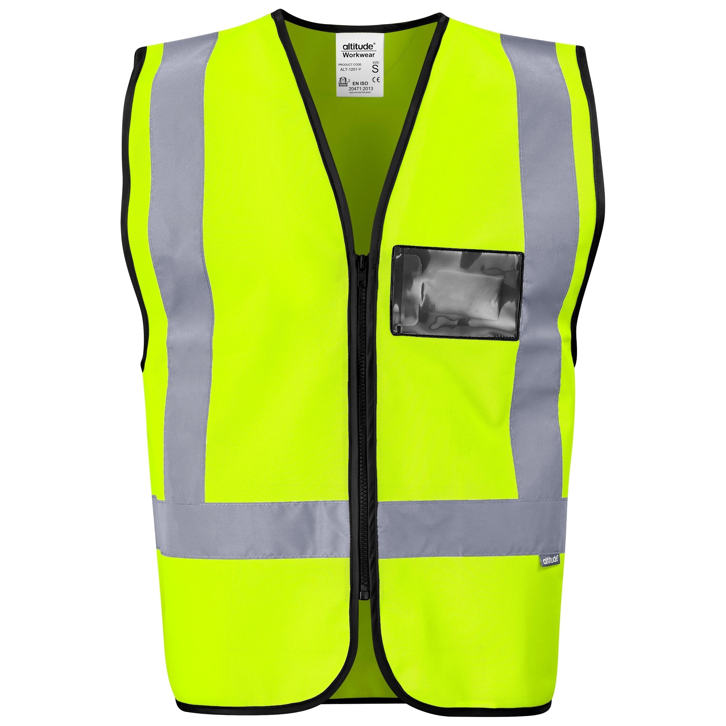 Direction En4 Hi-Viz Reflective Full Zip Vest-L-Yellow-Y