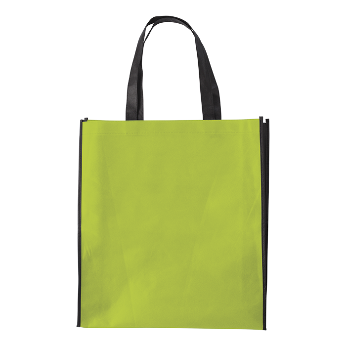 Duotone Non Woven Shopper Shopping Tote Bag Lime / STD / Regular - Shoppers and Slings