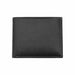 Black closed leather wallet with edge stitching