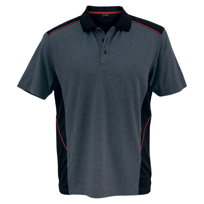 Rio Golfer Grey Melange/Red / SML / Last Buy - Golf Shirts