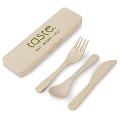 Okiyo Heiki Wheat Straw Cutlery Set-Natural-NT