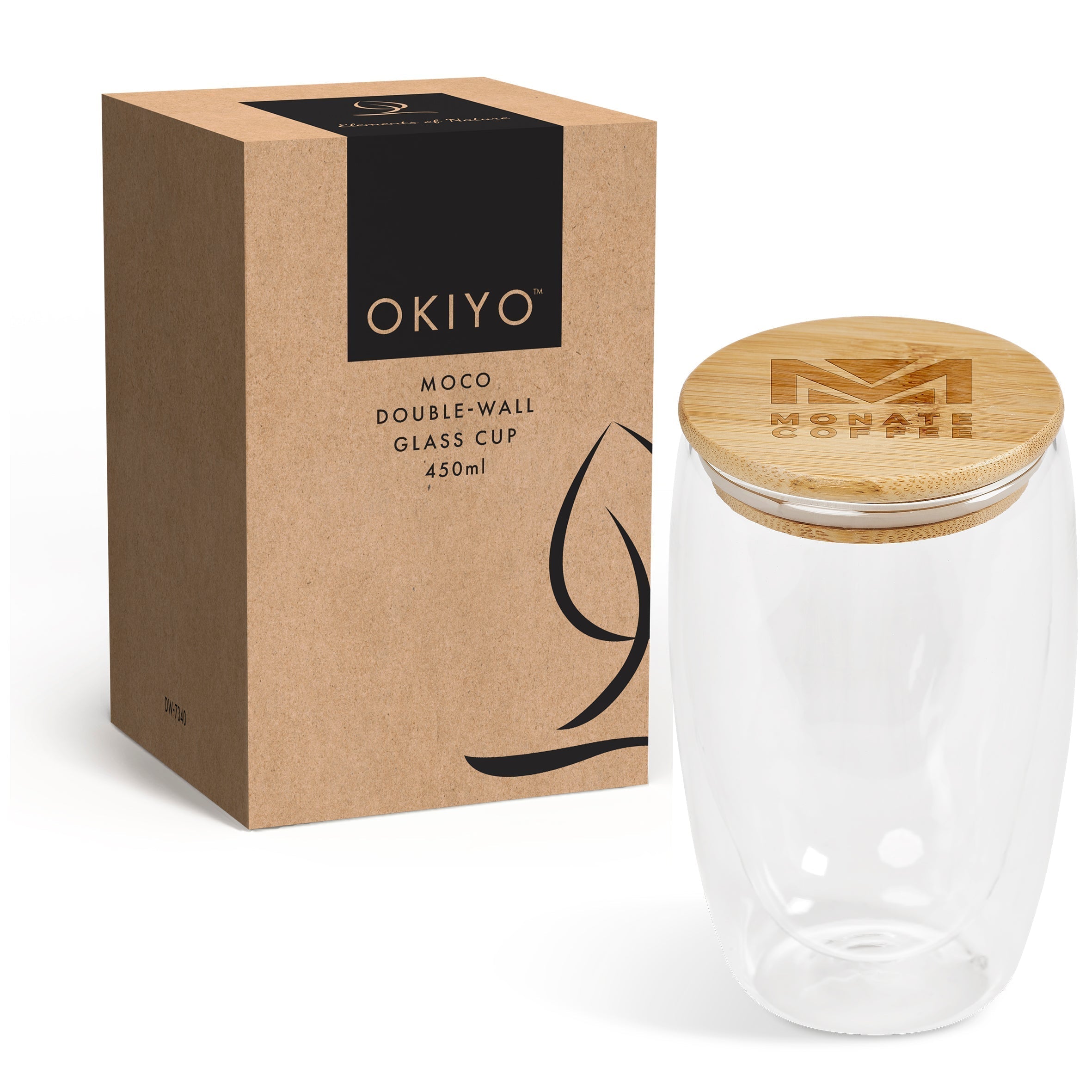 Okiyo Jumbo Moco Double-Wall Glass Cup - 450ml-Natural-NT