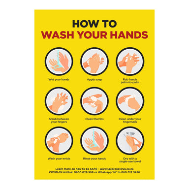 Jupiter A1 Hand Wash Poster - Set of 3-Yellow-Y