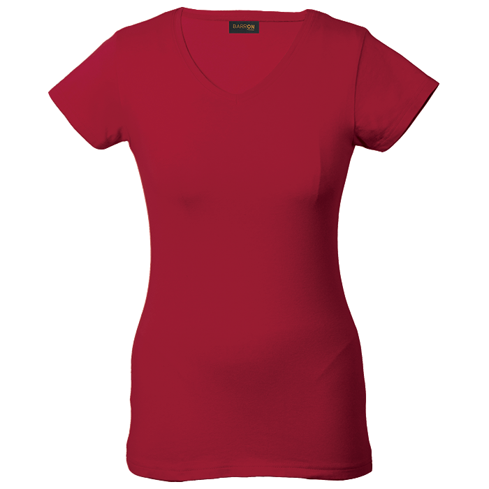 Ladies 170g Slim Fit V-Neck T-Shirt Red / XS / Regular - T-Shirts