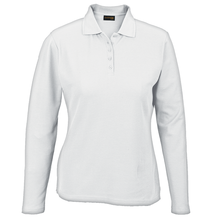 Ladies 175g Pique Knit Long Sleeve Golfer White / XS / Regular - Golf Shirts