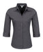 Ladies 3/4 Sleeve Metro Shirt - Black Only-2XL-Grey-GY