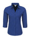 Ladies 3/4 Sleeve Metro Shirt - Black Only-2XL-Royal Blue-RB