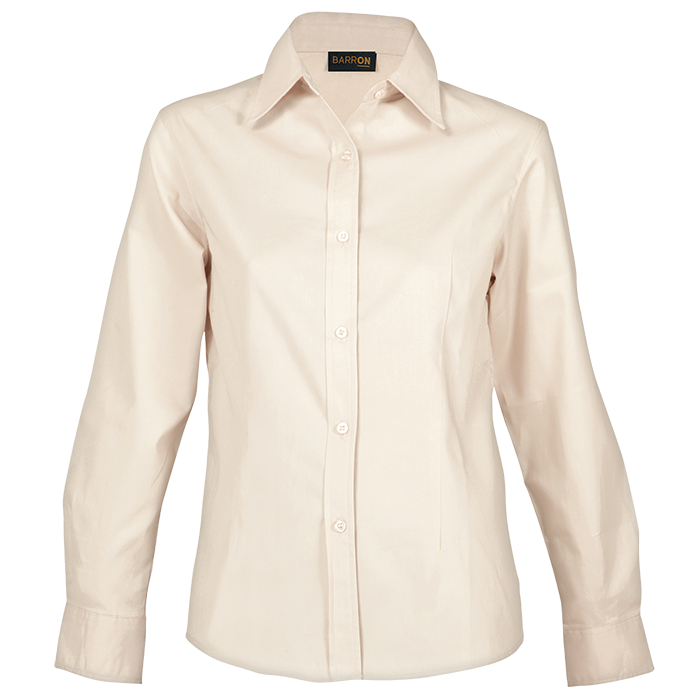 Ladies Brushed Cotton Twill Blouse Long Sleeve - Shirts-Corporate