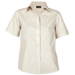 Ladies Brushed Cotton Twill Blouse Short Sleeve Stone / XL / Regular - Shirts-Corporate