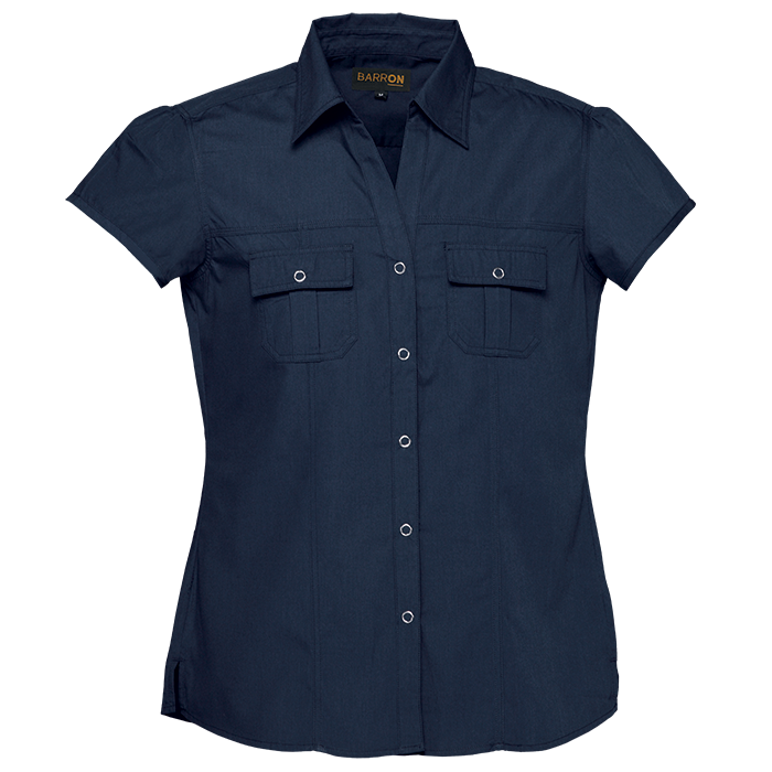 Ladies City Blouse Navy / SML / Regular - Shirts-Corporate