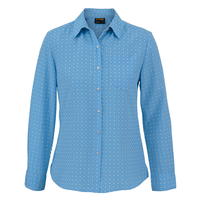 Ladies Donna Blouse Long Sleeve Dusk Blue / SML / Last Buy - Shirts-Corporate