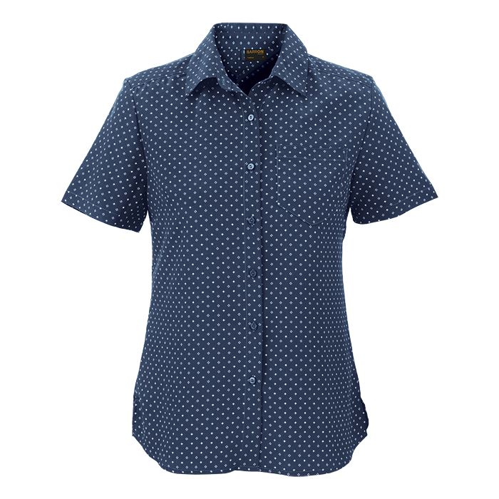 Ladies Donna Blouse Short Sleeve Navy / SML / Last Buy - Shirts-Corporate