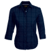 Ladies Hamilton Check Blouse Navy / SML / Last Buy - Shirts-Corporate