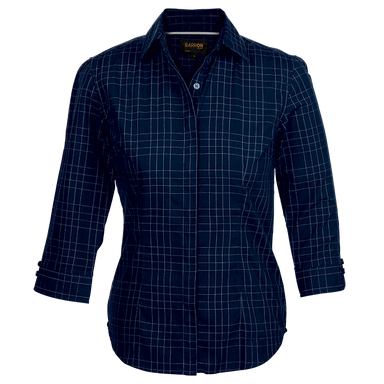 Ladies Hamilton Check Blouse  Navy / SML / Last Buy 