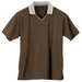 Ladies Jacquard Collar Golf Shirt Khaki / XS / Last Buy - Shirts