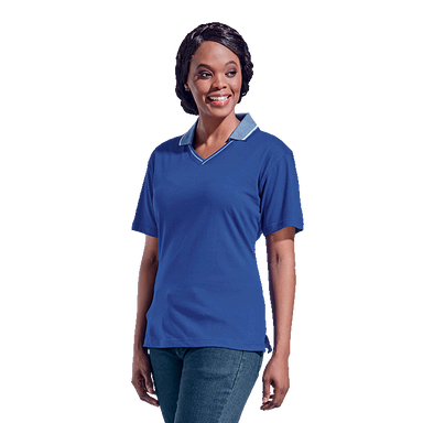 Ladies Jacquard Collar Golf Shirt - Shirts