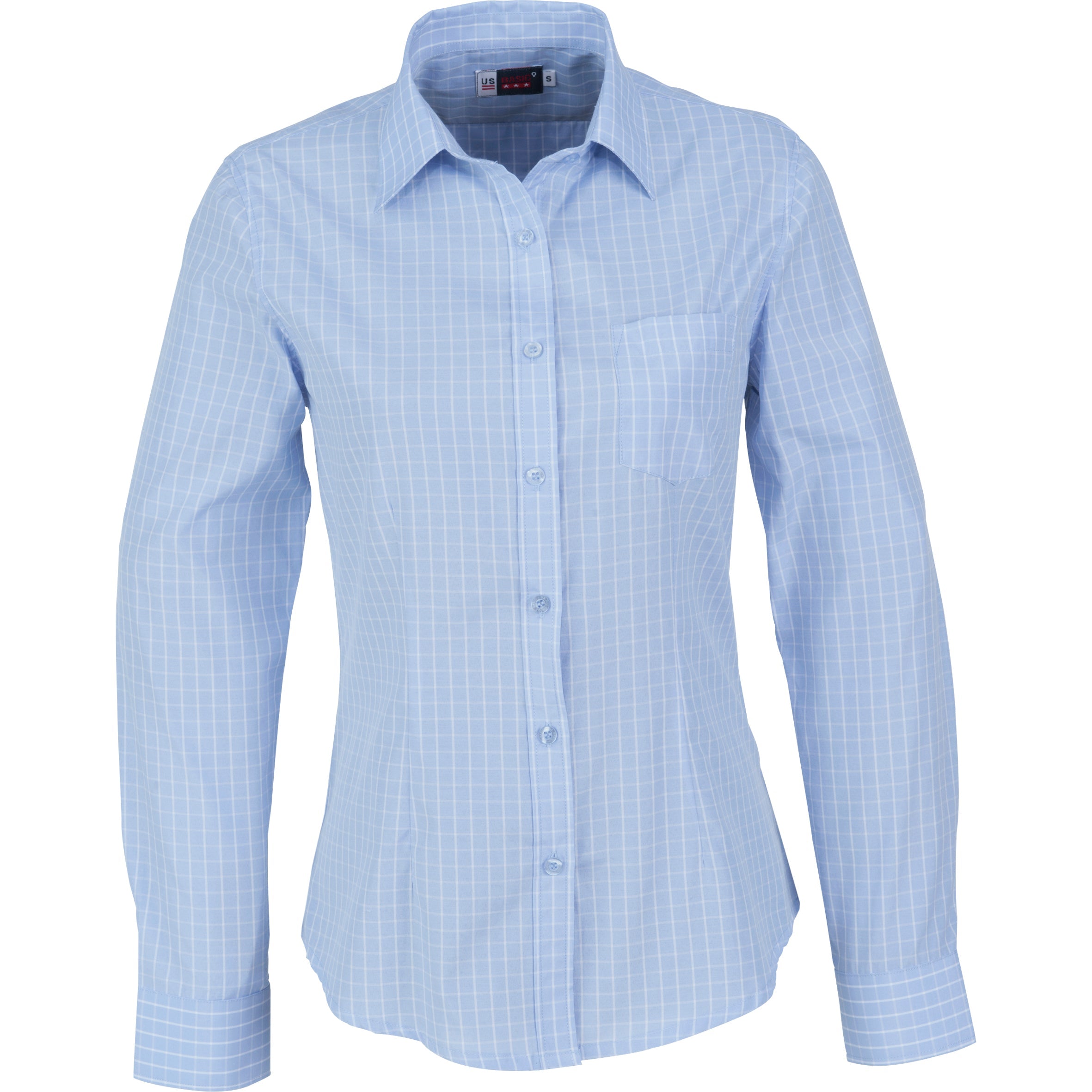 Ladies Long Sleeve Aston Shirt-L-Light Blue-LB