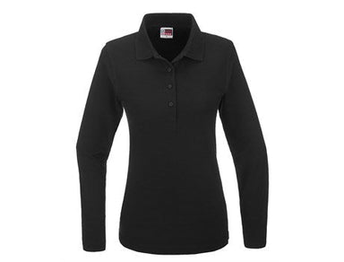 Ladies Long Sleeve Boston Golf Shirt - Black Only-