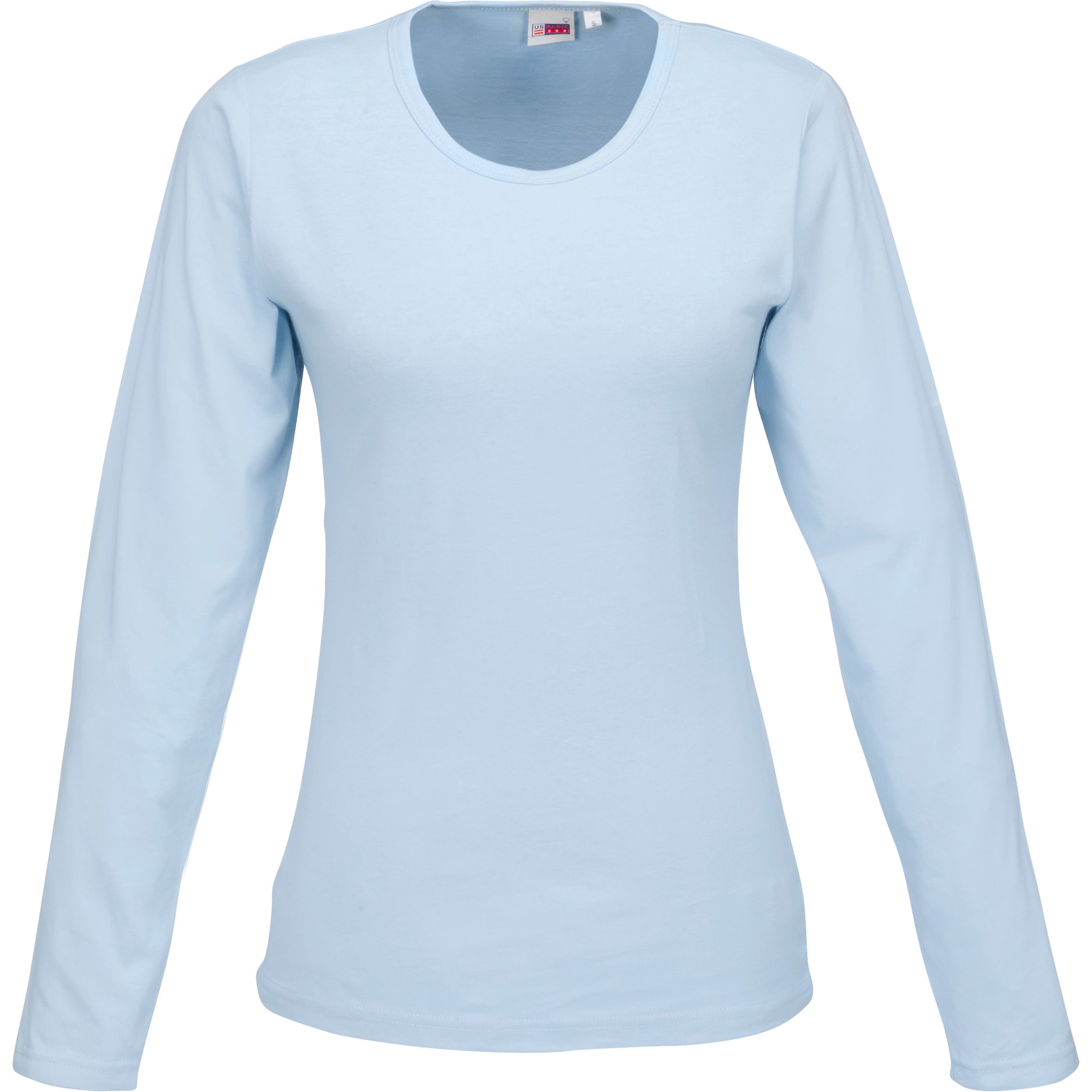 Ladies Long Sleeve Portland T-Shirt - Lime Only-L-Light Blue-LB