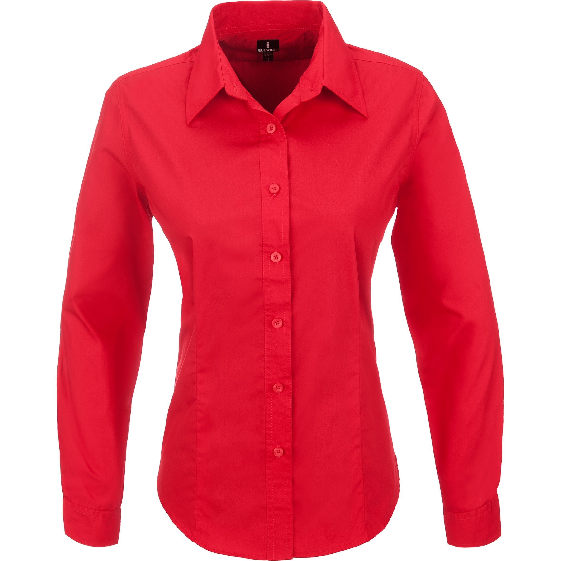 Ladies Long Sleeve Preston Shirt - White Only-L-Red-R