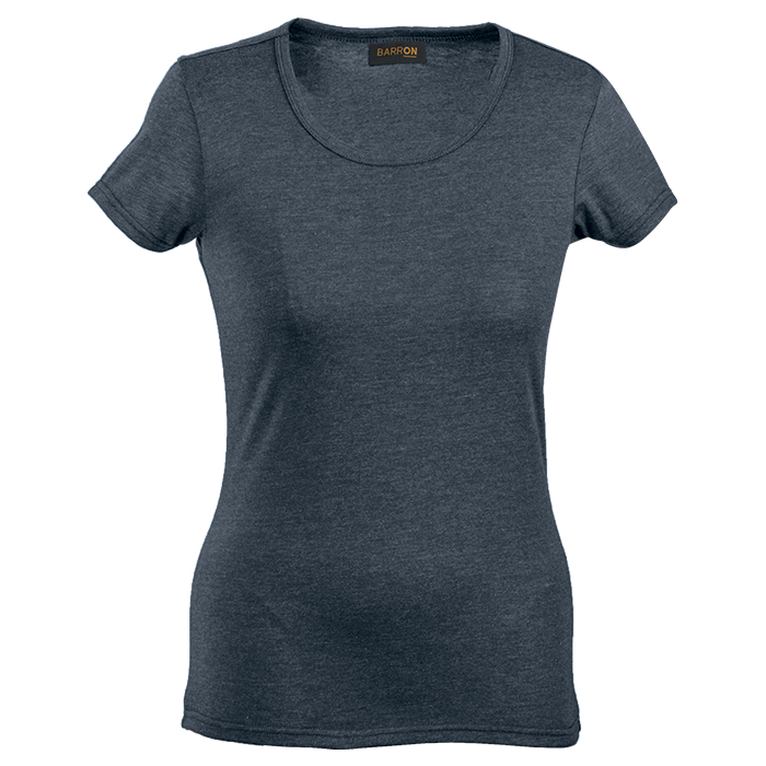 Ladies Melange Crew Neck T-Shirt Charcoal / XS / Regular - T-Shirts