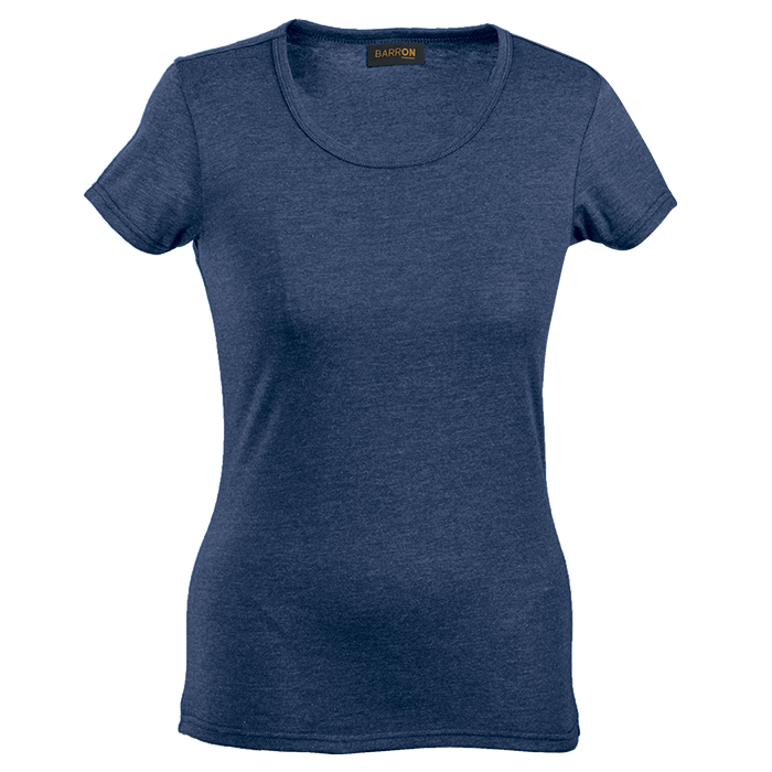 Ladies Melange Crew Neck T-Shirt  Navy / XS / 