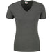 Ladies Michigan Melange V-Neck T-Shirt-L-Dark Grey-DG2