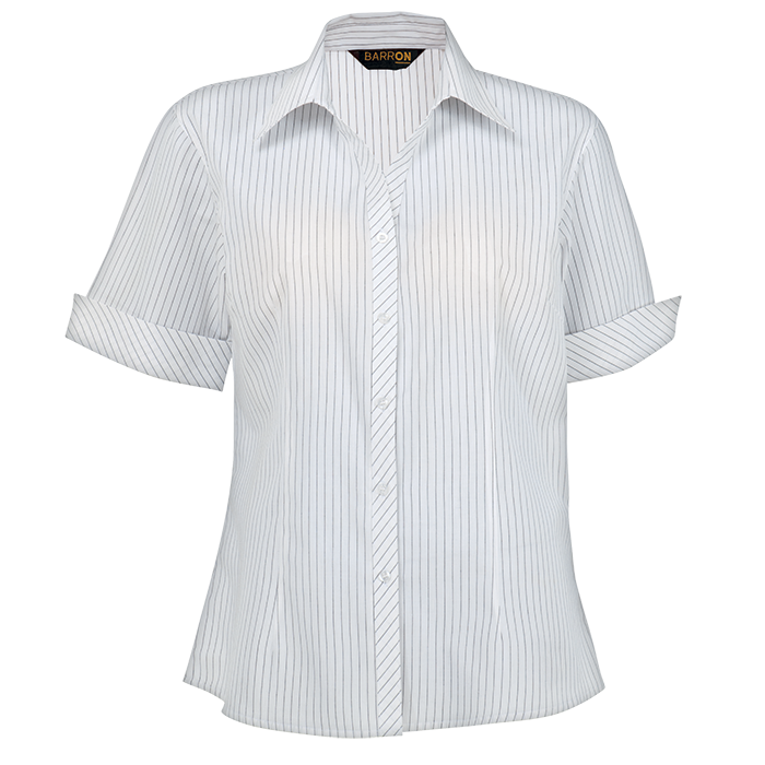 Ladies Quest Short Sleeve Blouse  White/Black / SML /