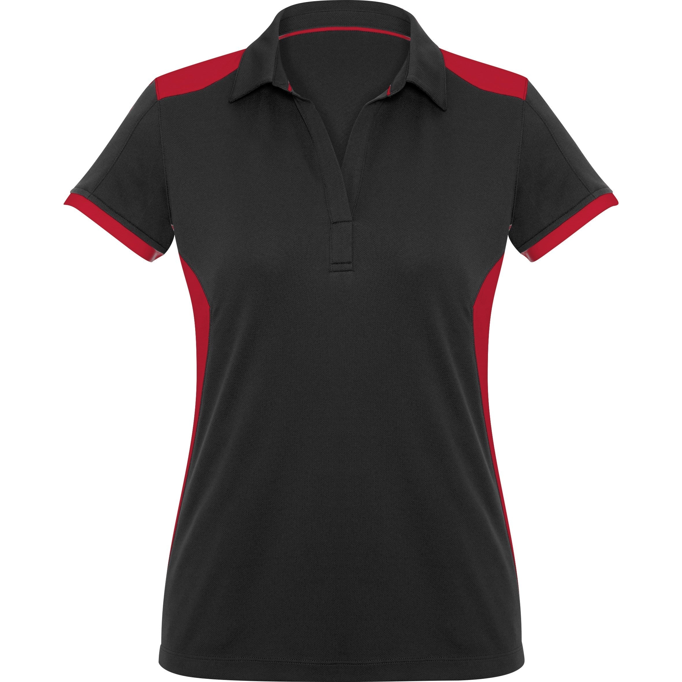 Ladies Rival Golf Shirt - Blue Only-L-Black With Red-BLR