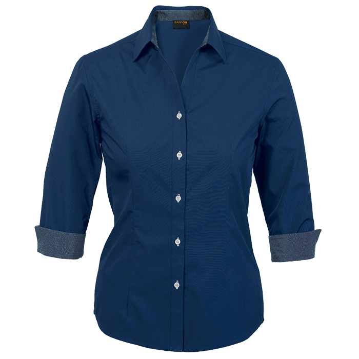 Ladies Saga Blouse  Navy / SML / Regular - 