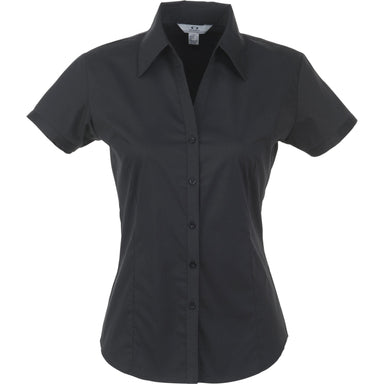 Ladies Short Sleeve Metro Shirt - Black Only-2XL-Black-BL