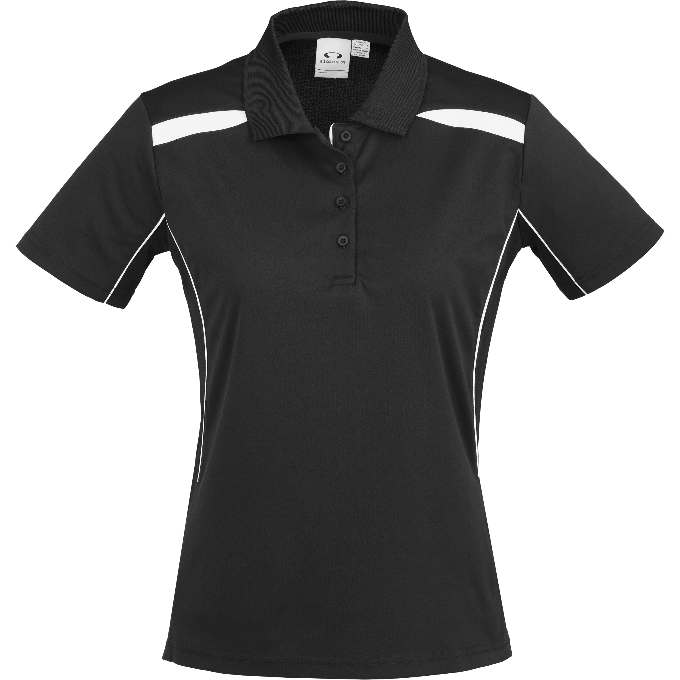 Ladies United Golf Shirt - White Navy Only-L-Black-BL