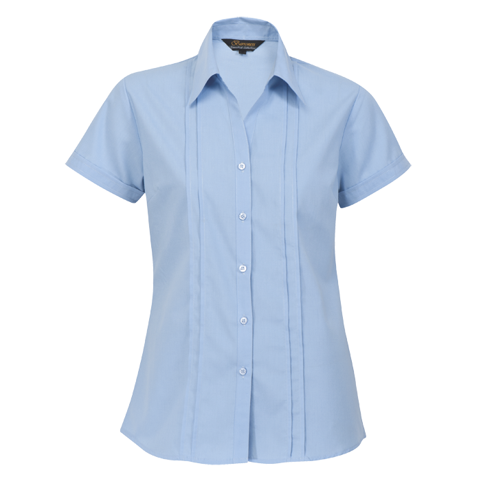 Ladies Vogue Blouse Short Sleeve Sky / SML / Last Buy - Shirts-Corporate