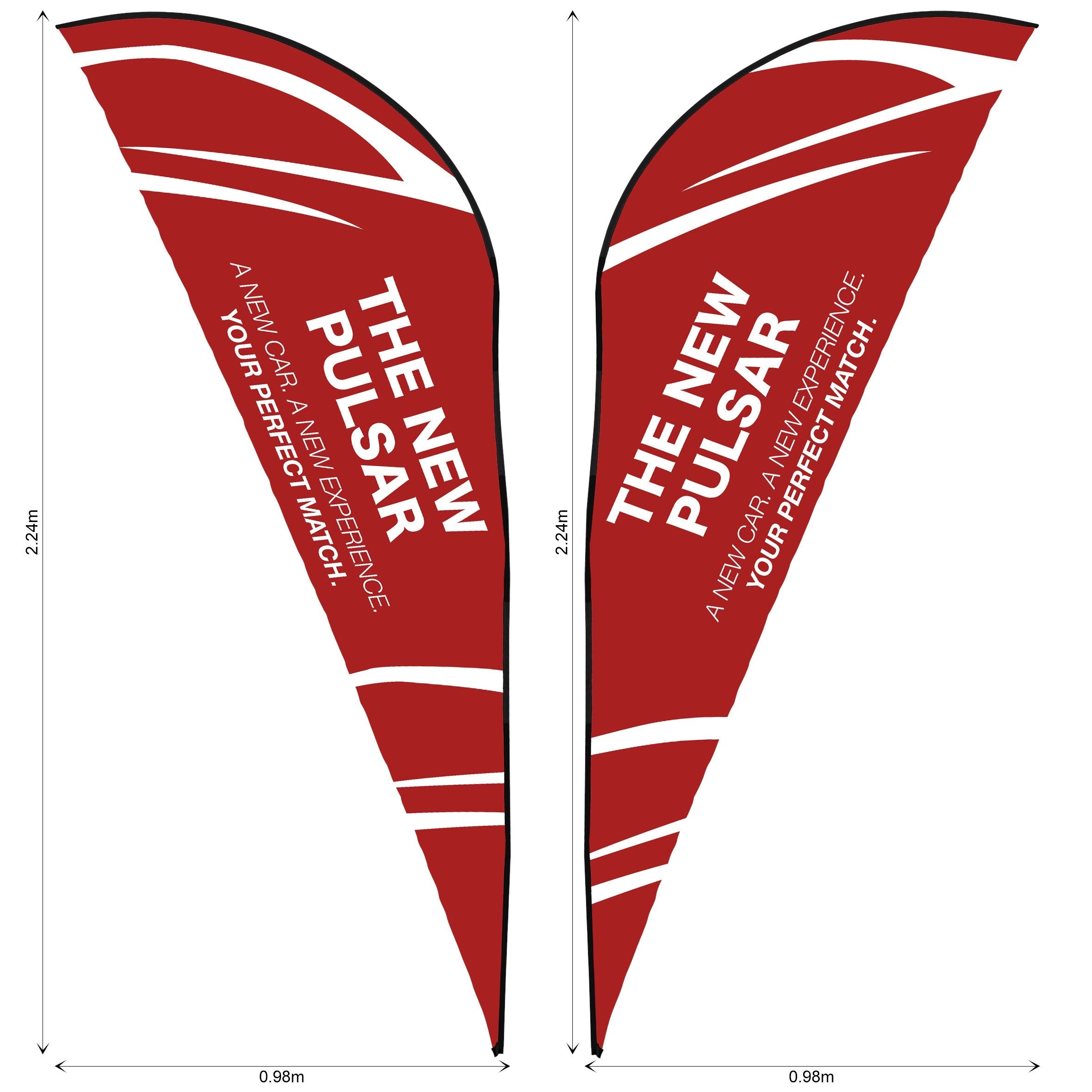 Legend 2m Sublimated Sharkfin Double-Sided Flying Banner Skin-Banners