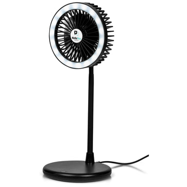 Light Breeze LED Ring Light Desk Fan-Black-BL