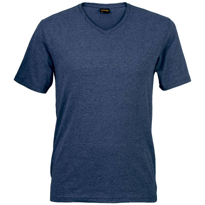 Mens 170g Slim Fit V-Neck T-Shirt Navy Melange / XS / Regular - T-Shirts